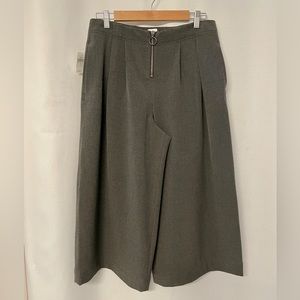 Gap High Rise Wide Leg Crop Pants with O-Ring Zip